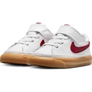 NWT Nike Court Legacy Boys Toddler Whte/Team Red/Gum Size 10 toddler